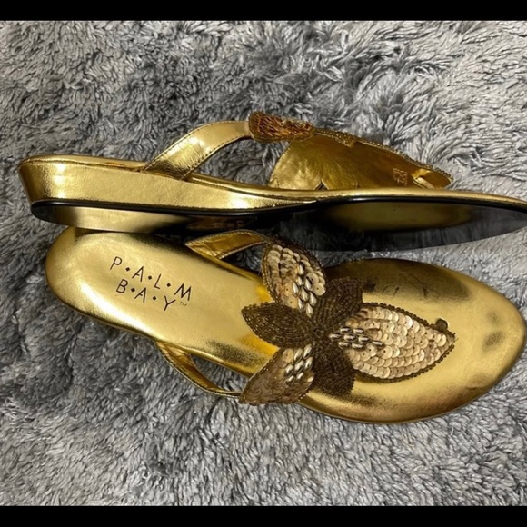 EUC Palm Bay Gold Sequin Sandals (Size 7.5) - Picture 5 of 7